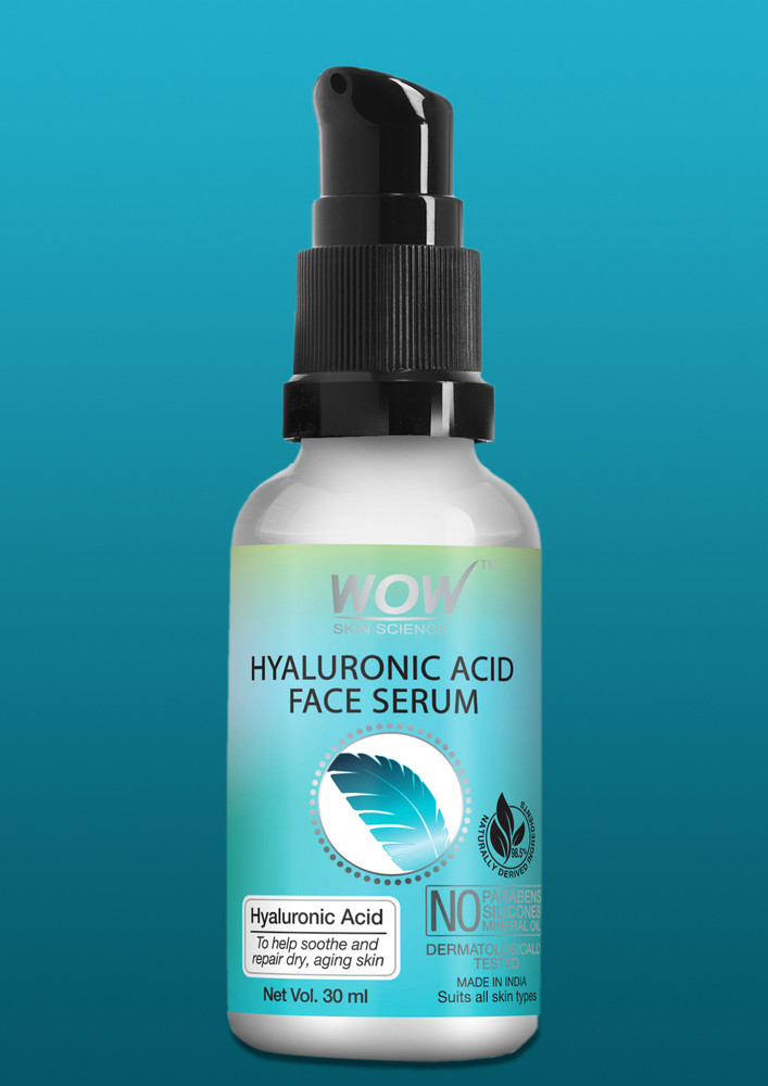 Wow Skin Science Hyaluronic Acid Face Serum - Soothing & Repairing Dry And Aging Skin - For All Skin Types - No Parabens, Silicones & Mineral Oil - Glass Bottle - 30ml