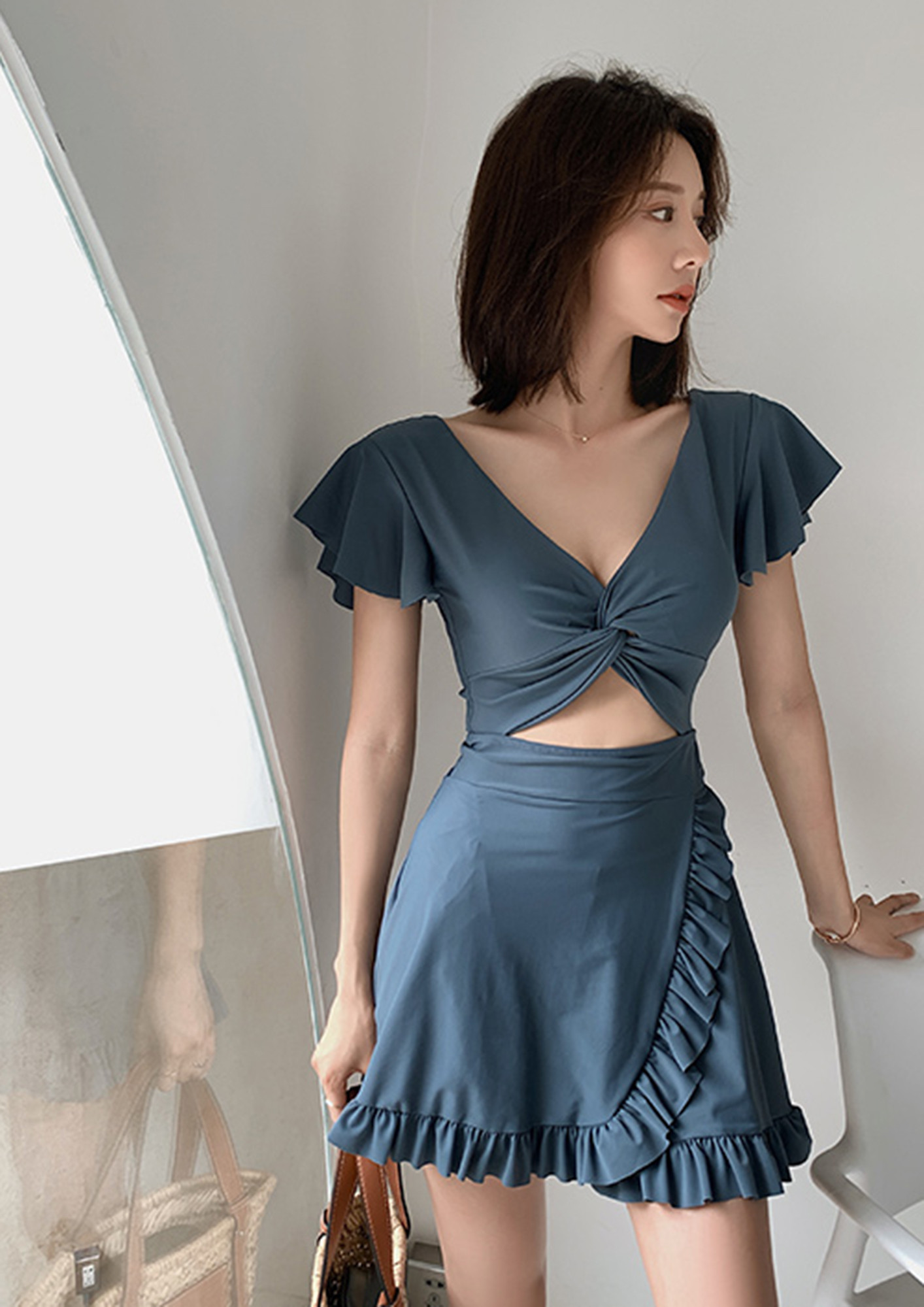 Buy FISH YOU WERE HERE GREY BLUE BEACH DRESS for Women Online in India
