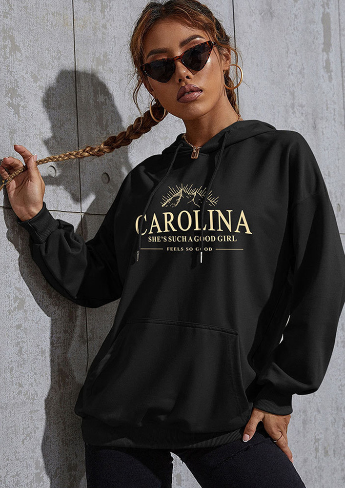 Carolina Knitted Black Hoodie