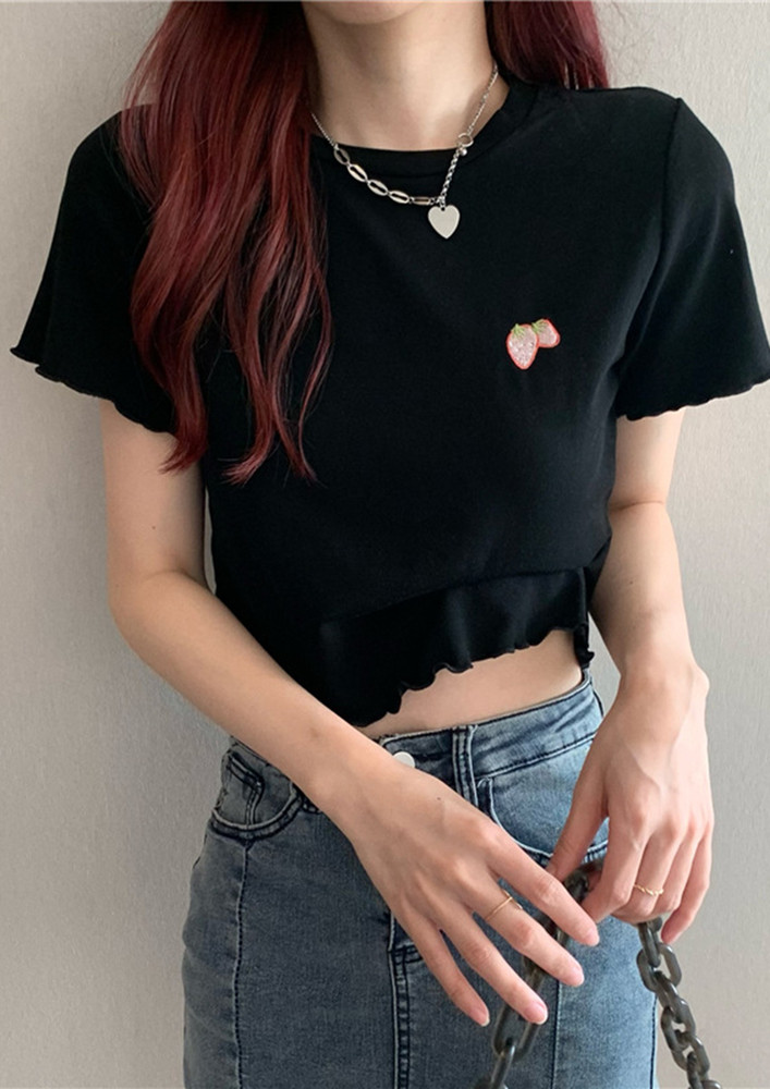 Strawberry Fling Black T-shirt