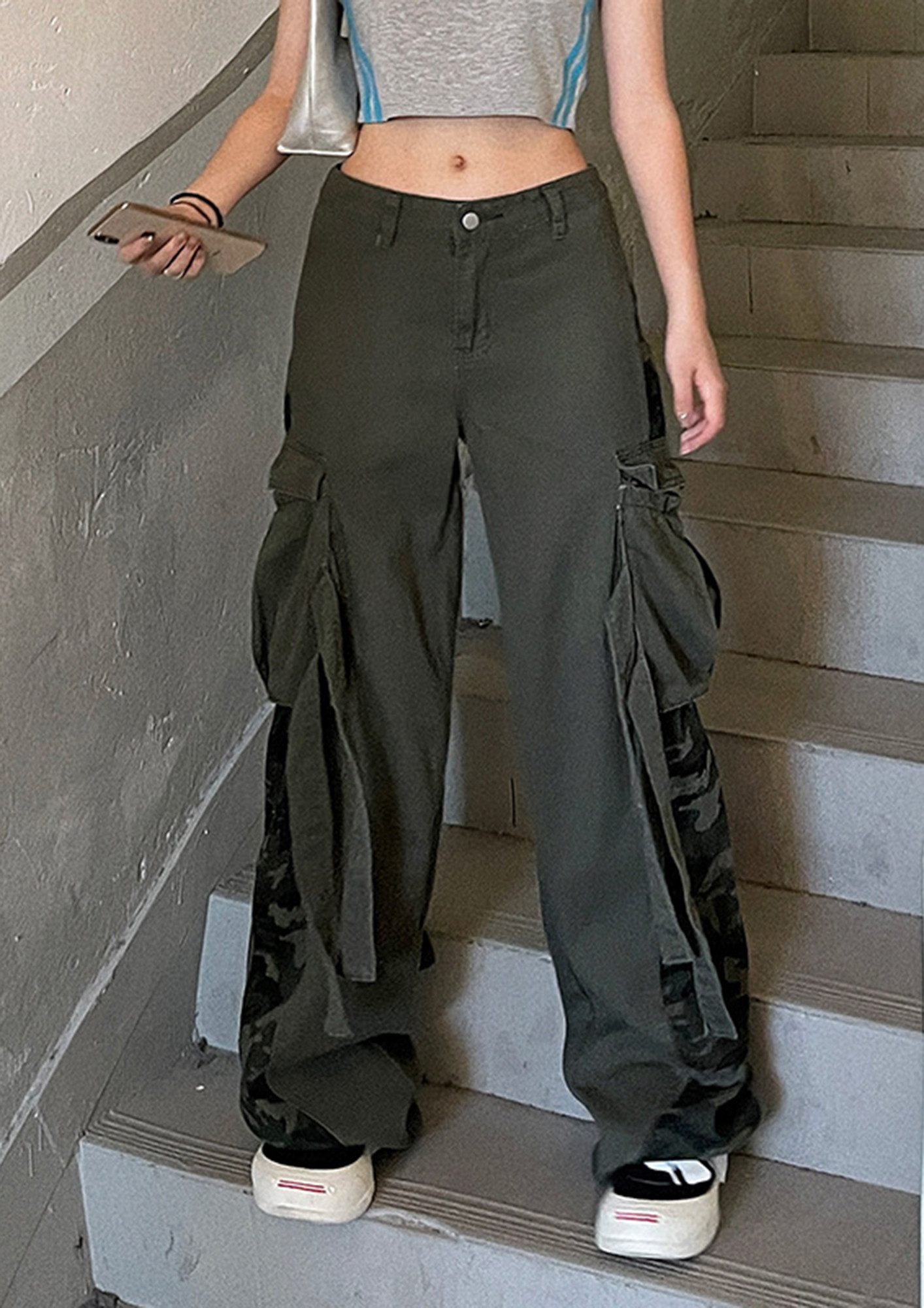 SHEIN EZwear High Waist Flap Pocket Side Cargo Pants  SHEIN