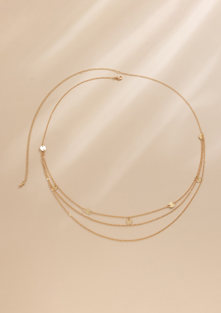 Adjustable Sequin-tassels Golden Waist Chain