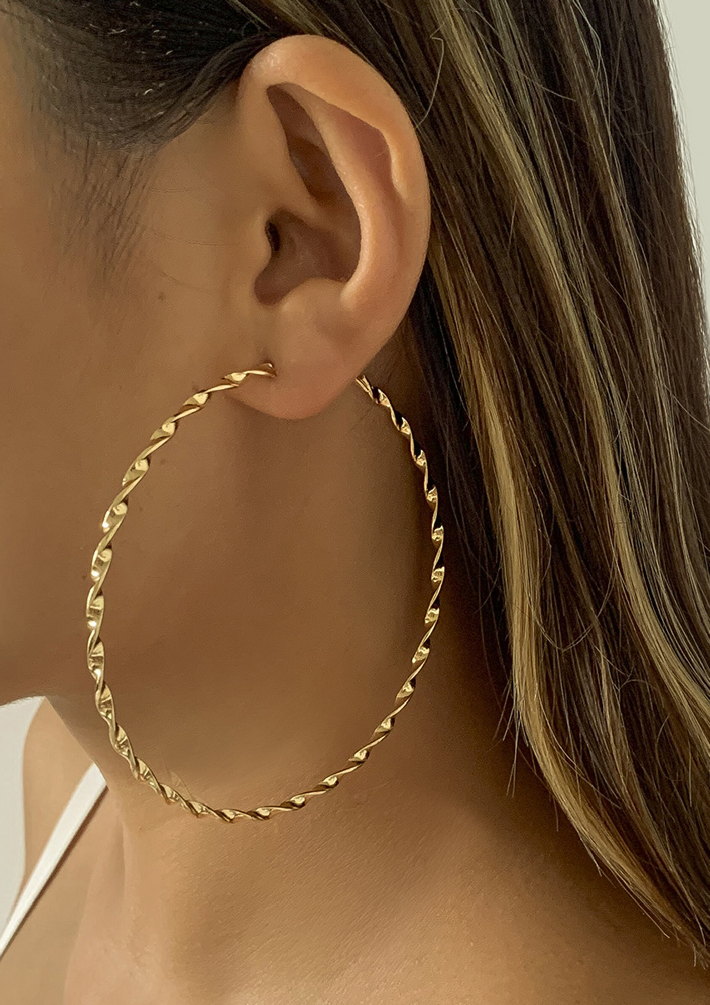 Special Golden Polish Big Round Hoop Earrings & Girls – Estele