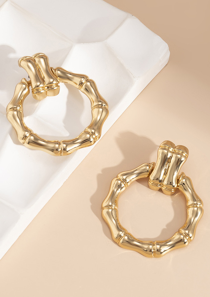 The Golden Geometric Stud Ring Earrings