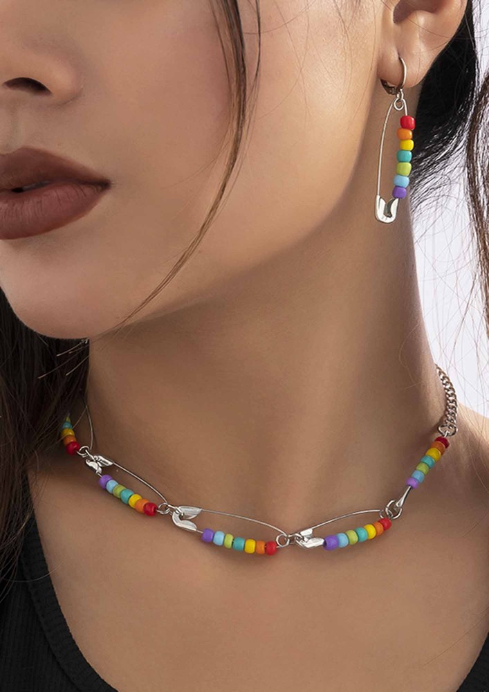 Abstract Moments Multicolored Necklace