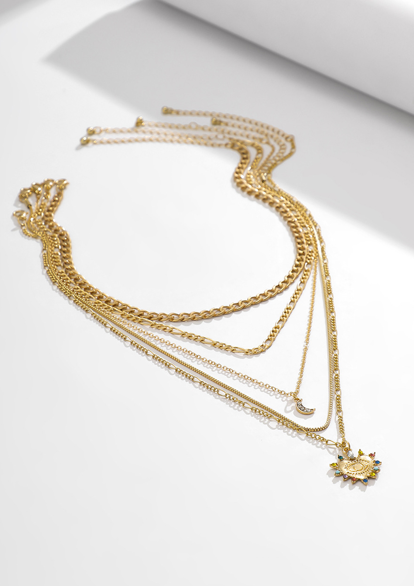 GOLD-TONE HEART SHAPE MULTI-LAYER NECKLACE