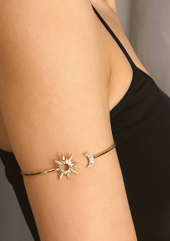 Stars And Moon Silver Arm Bracelet