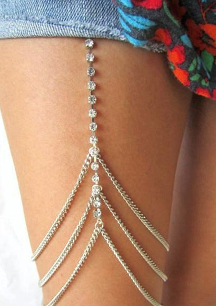 Drops Of Silver Thigh Chain