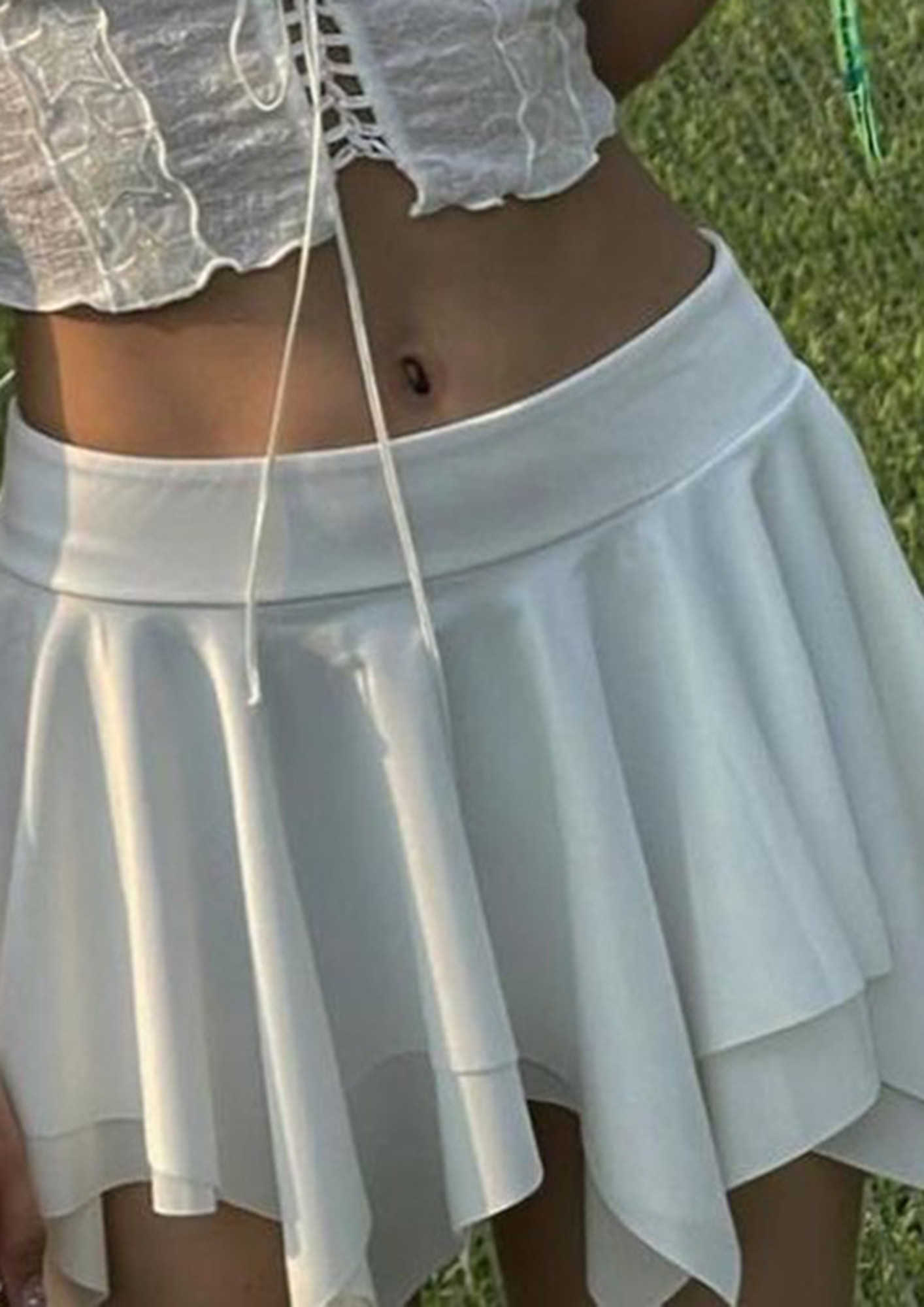 Buy Y2K LOW-RISE PLEATED MINI WHITE SKIRT for Women Online in India