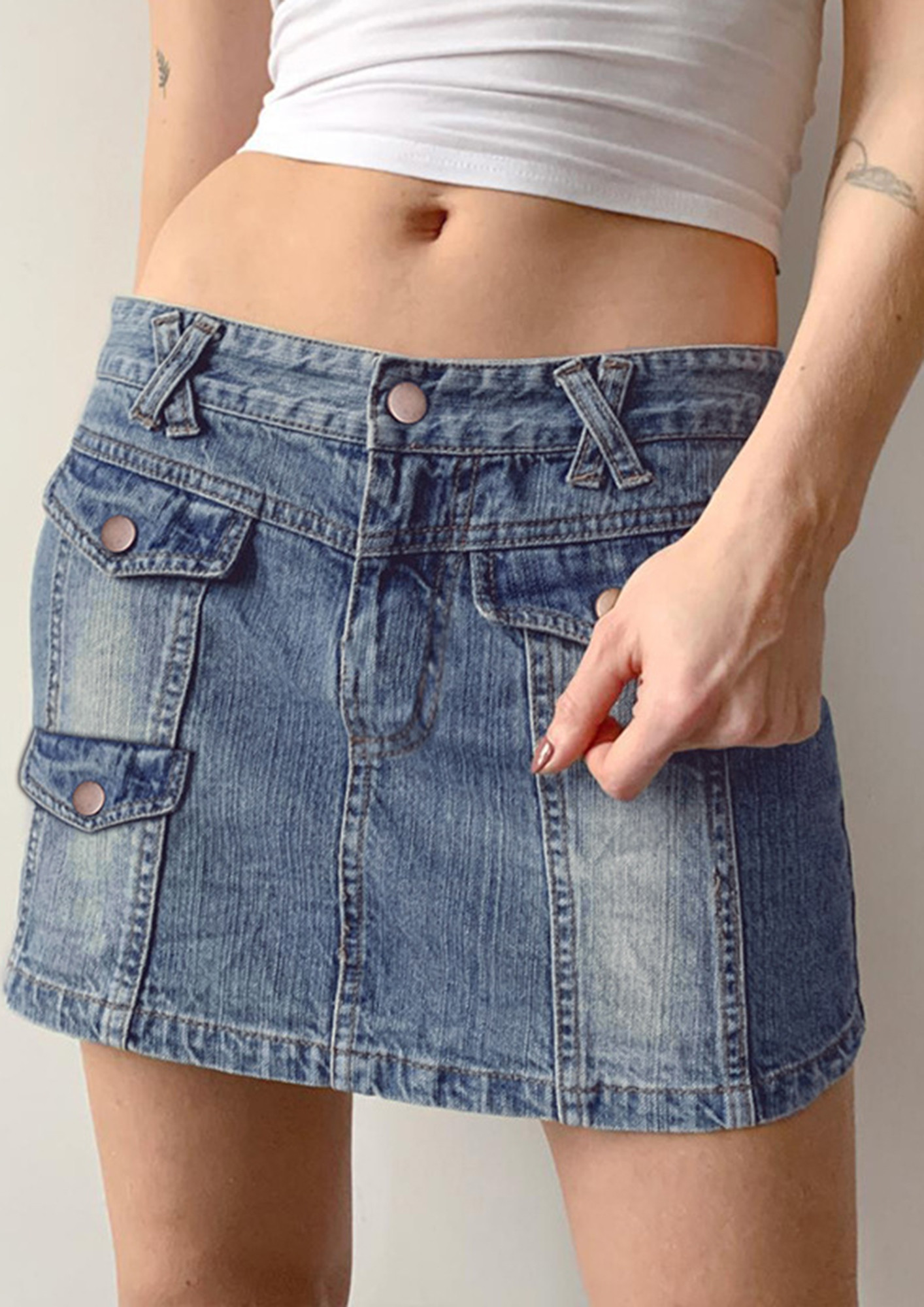 Bleach Denim Skirt  Low Rise Maxi  motelrockscom