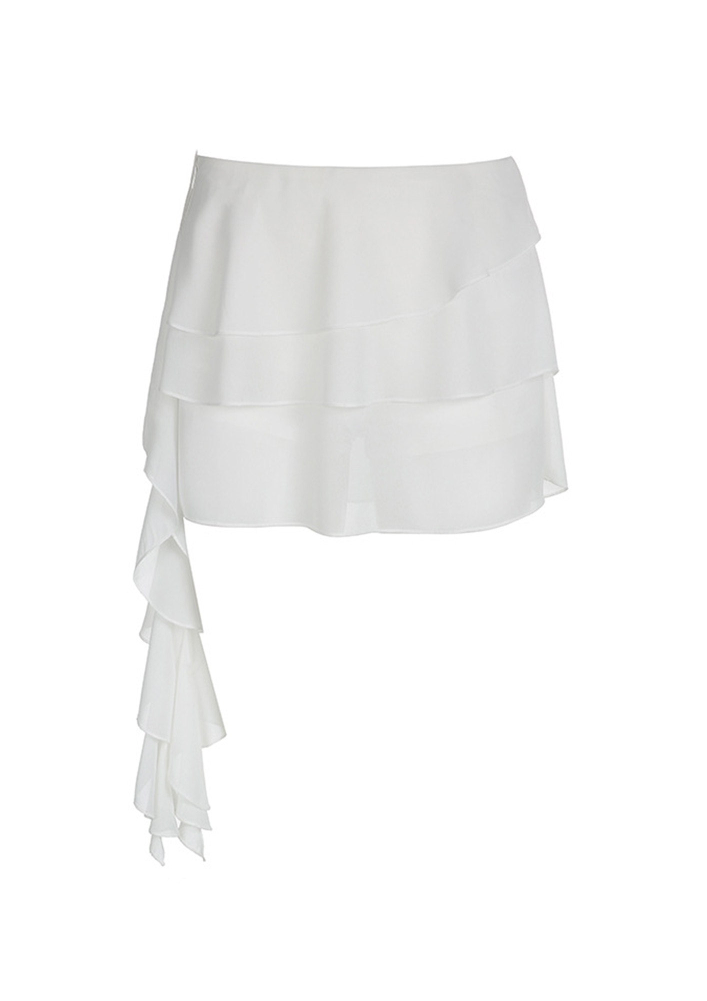 ASYOU rib ruffle mini skirt in white  ASOS