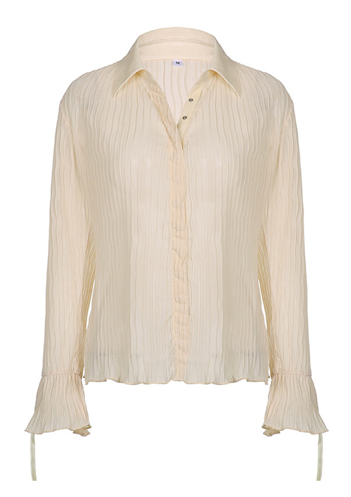 Icons Only! Apricot Pleated Shirt