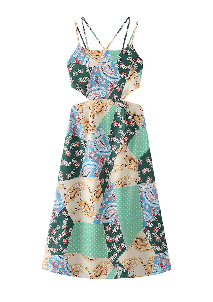 Printed Frenzy Multicolored Midi Dress