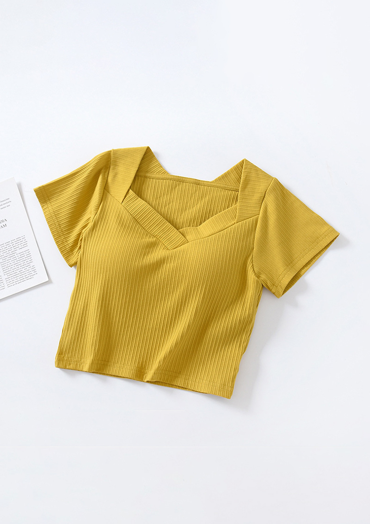BLANK SPACE YELLOW CROP TOP