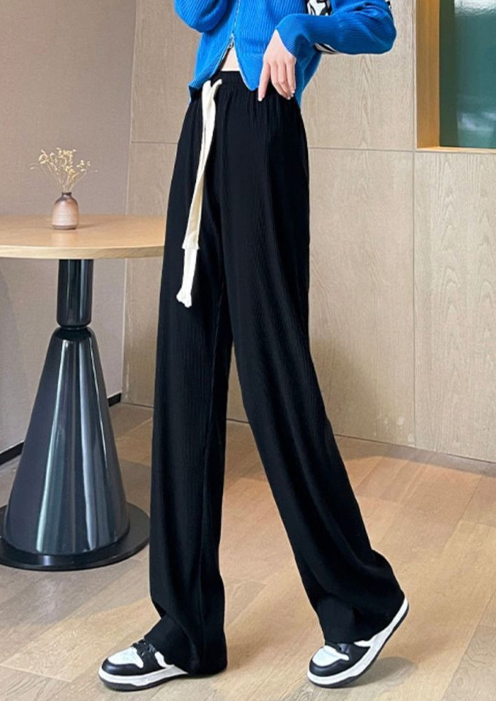 Natalia Black Casual Straight Trouser