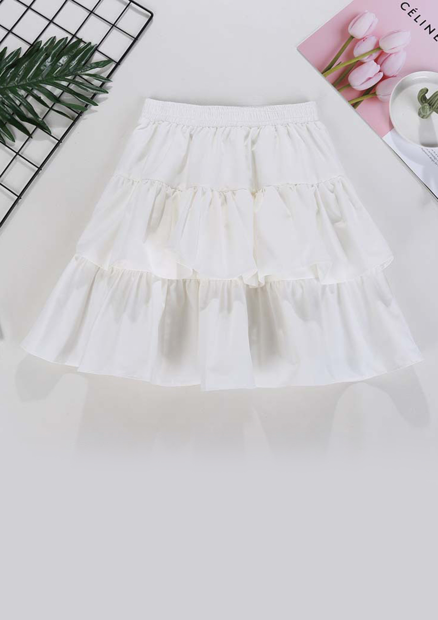 White Polka Dot Woven Tiered Ruffle Maxi Skirt  PrettyLittleThing