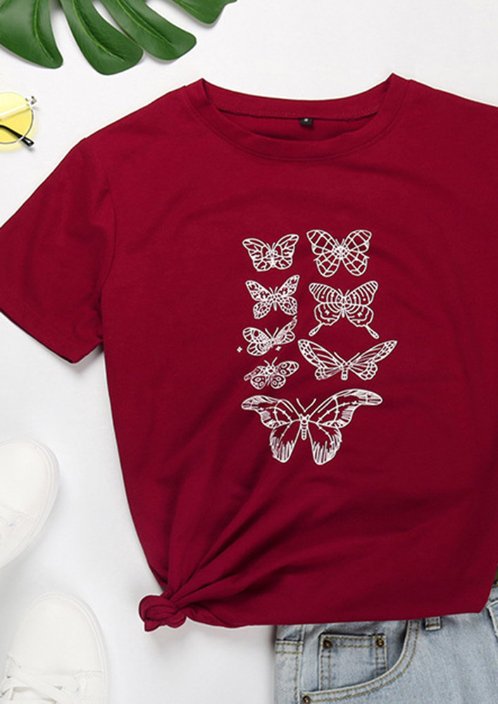Butterflies In My Heart Red T-shirt