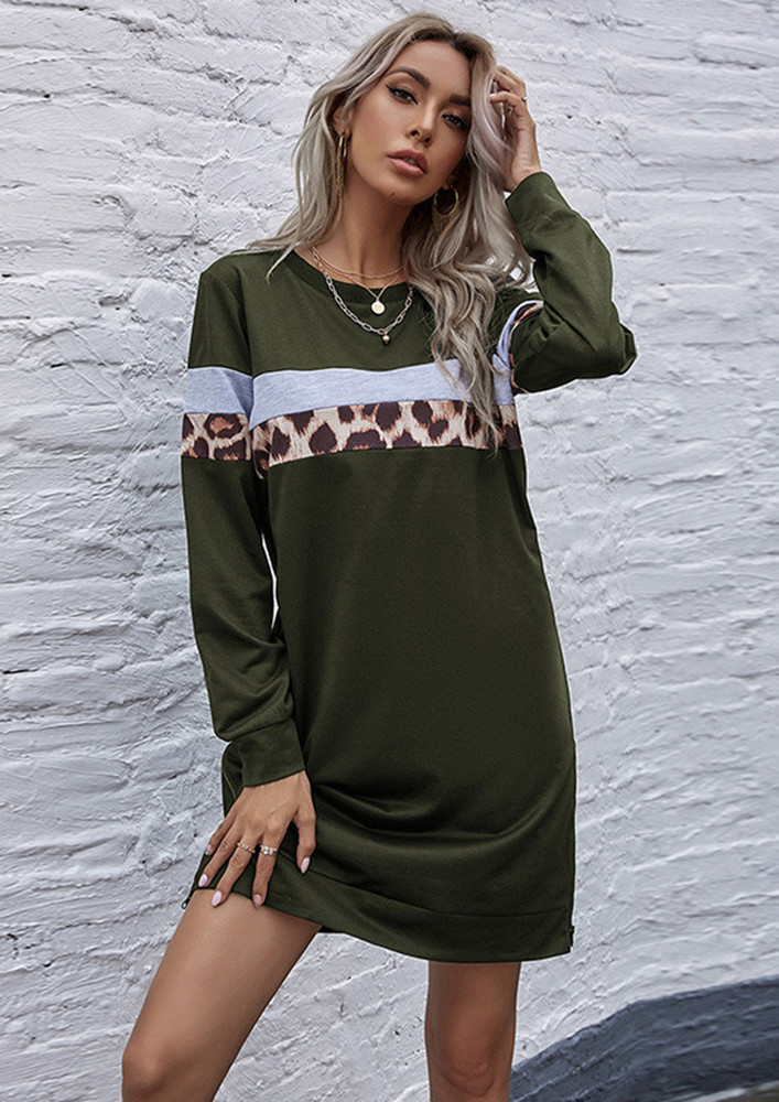A MIX OF FEELINGS ARMY GREEN DRESS
