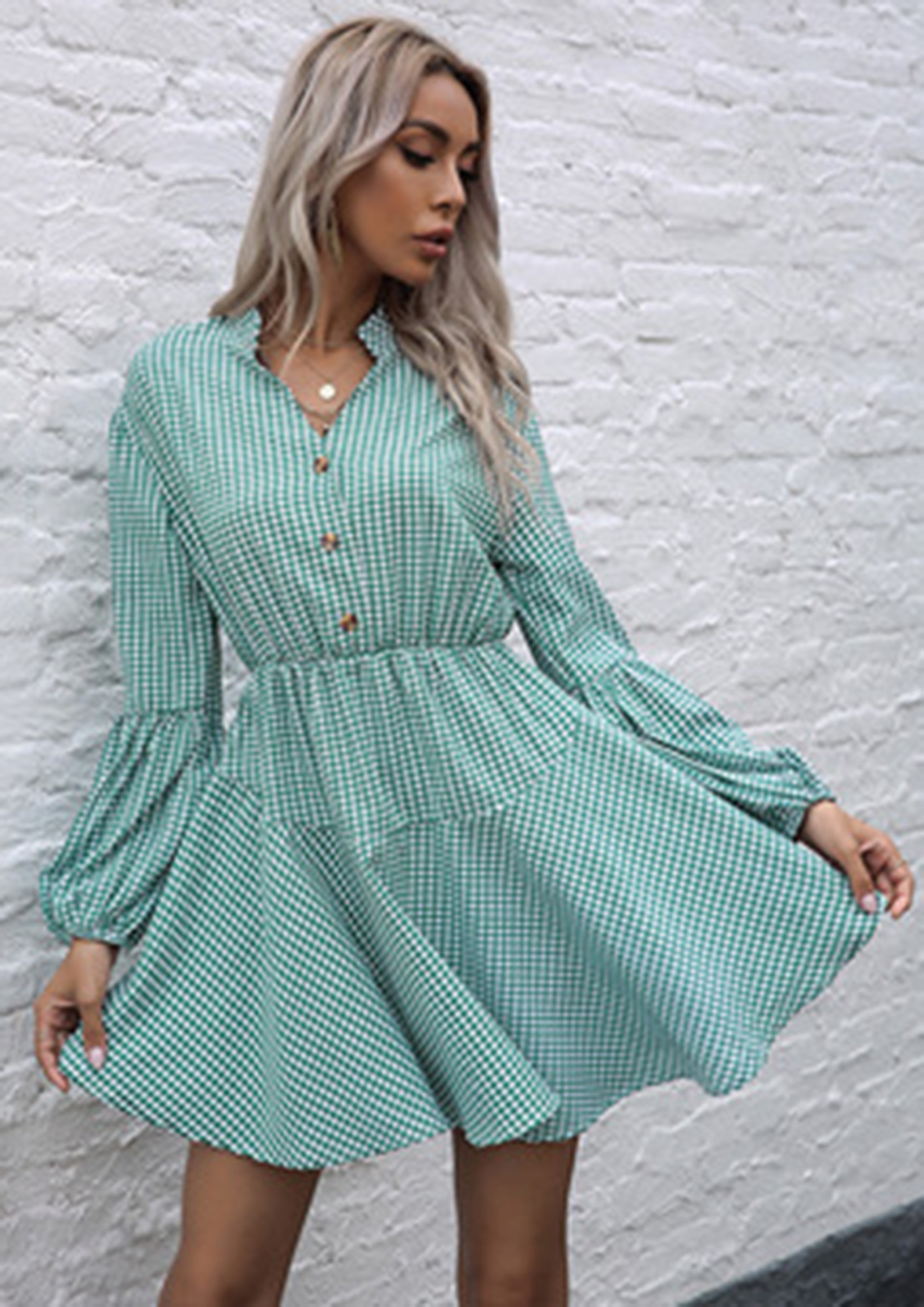 GO WITH THE FLOW GREEN DRESS