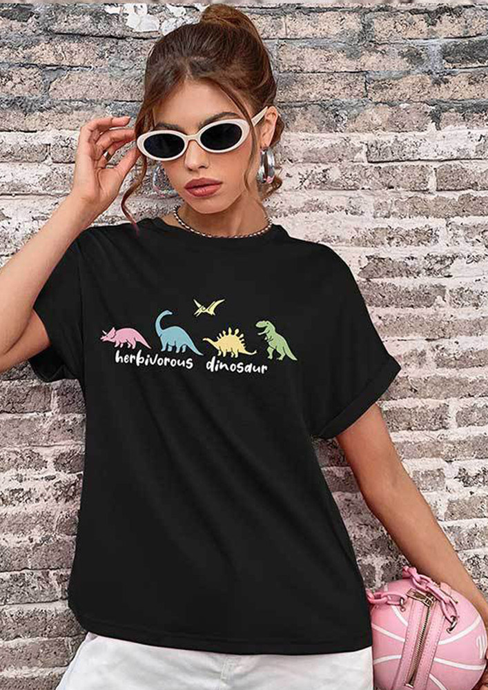 Herbivorous Dinosaur Black T-shirt