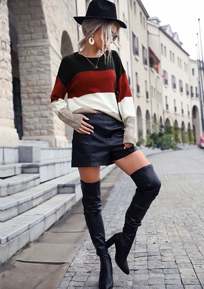 Let's Have Coffee Multicolour Striped Jumper