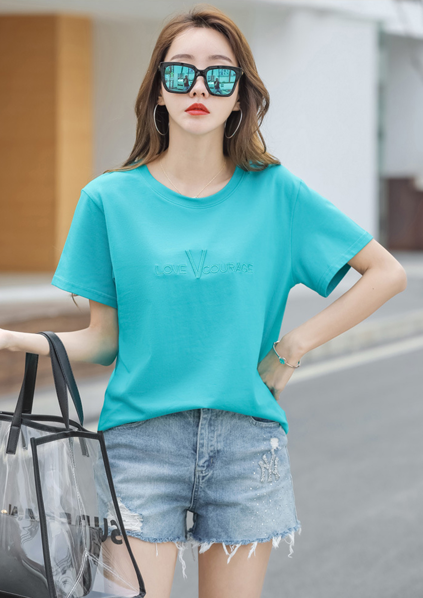 LOVE COURAGE BLUE T-SHIRT