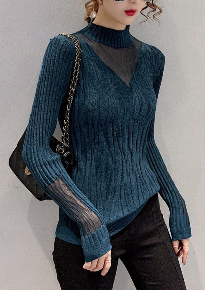 Romantic Look Blue Sweater
