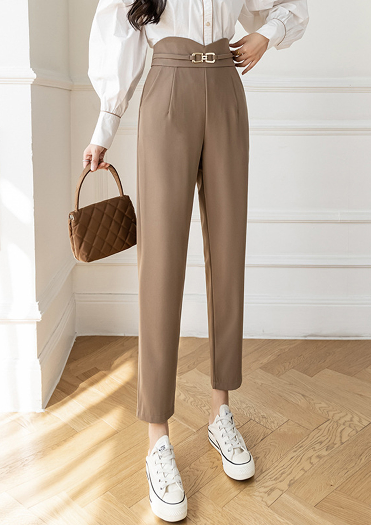 Buy Louis Philippe Dark Brown Slim Fit Striped Trousers for Mens Online @  Tata CLiQ