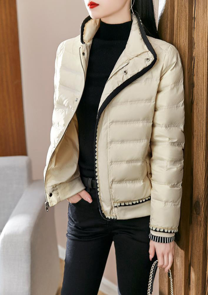For Those Chilly Nights Beige Down Jacket