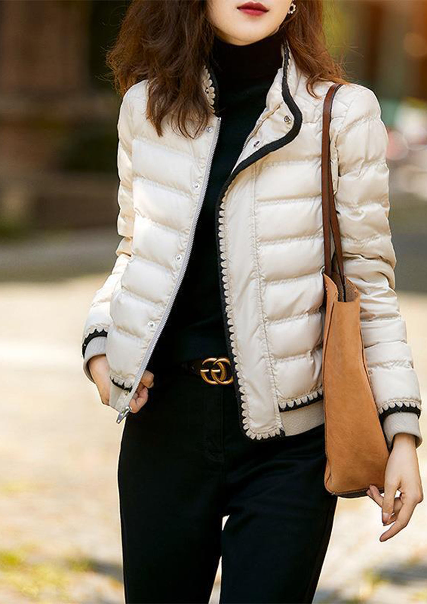 Buy FOR THOSE CHILLY NIGHTS BEIGE DOWN JACKET for Women Online in India