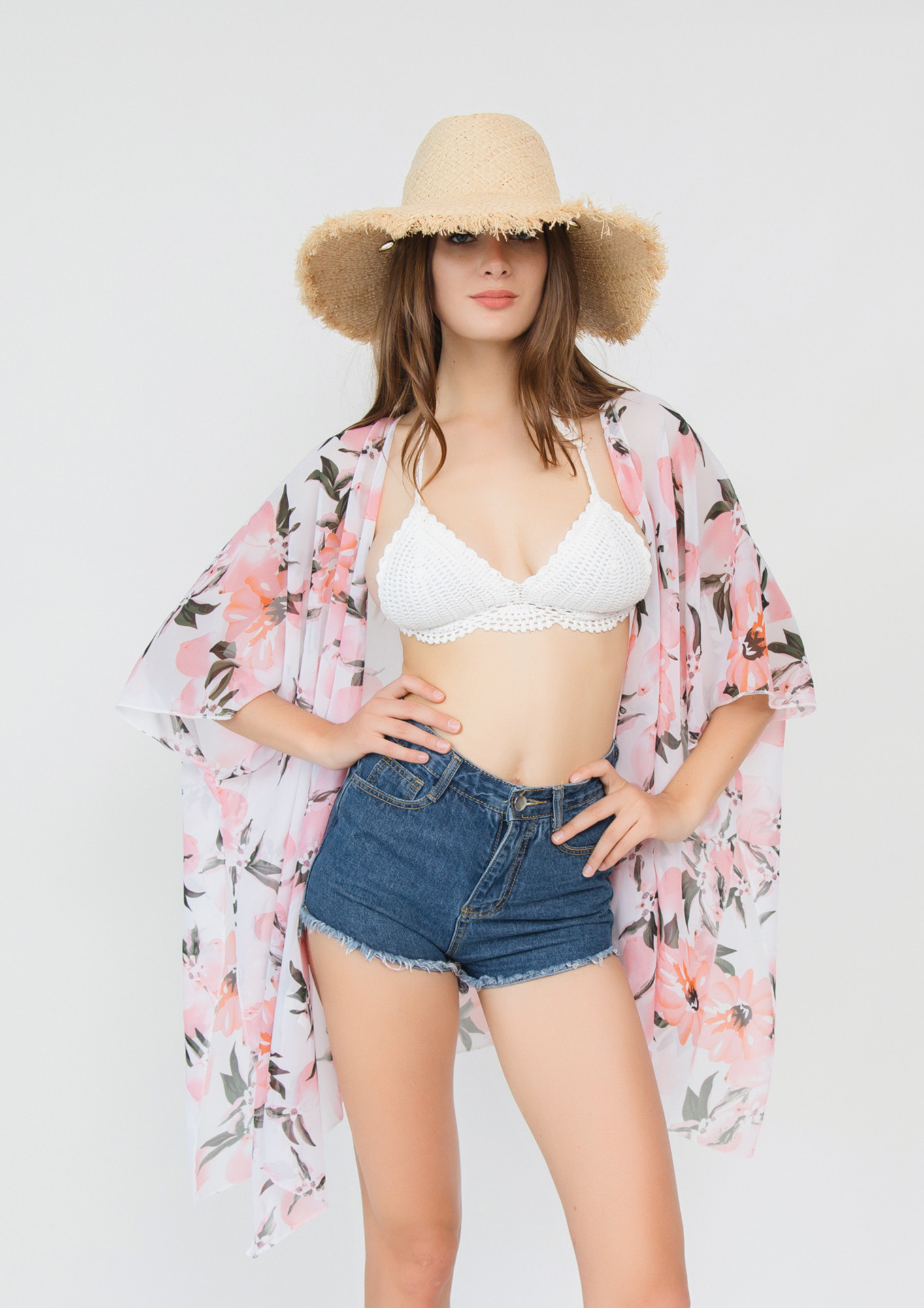 Buy FLORAL WAVES PINK BEACH COVER-UP for Women Online in India