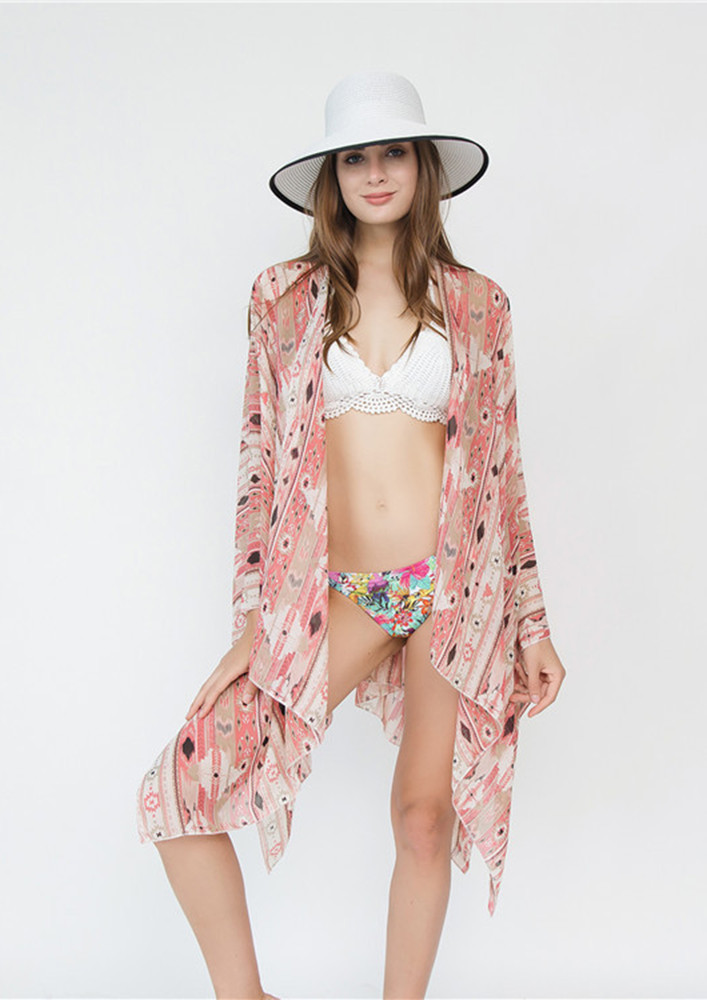 SEA YOU LAYER PINK BEACH COVER-UP SHRUG