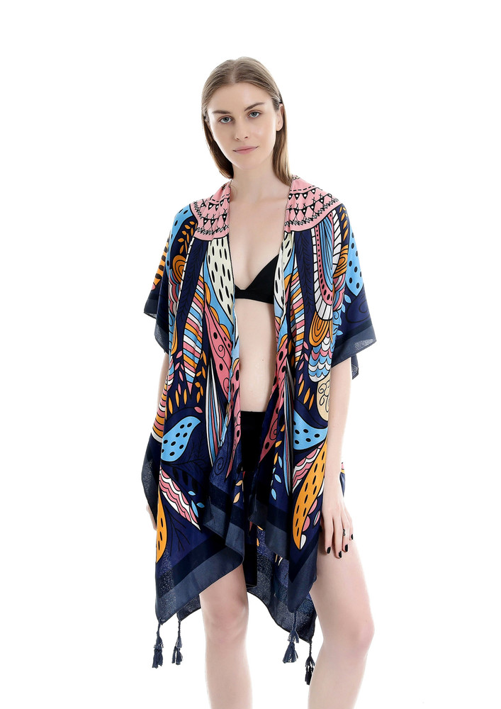 Unexpected Storm Black Beach Cover-up Shrug