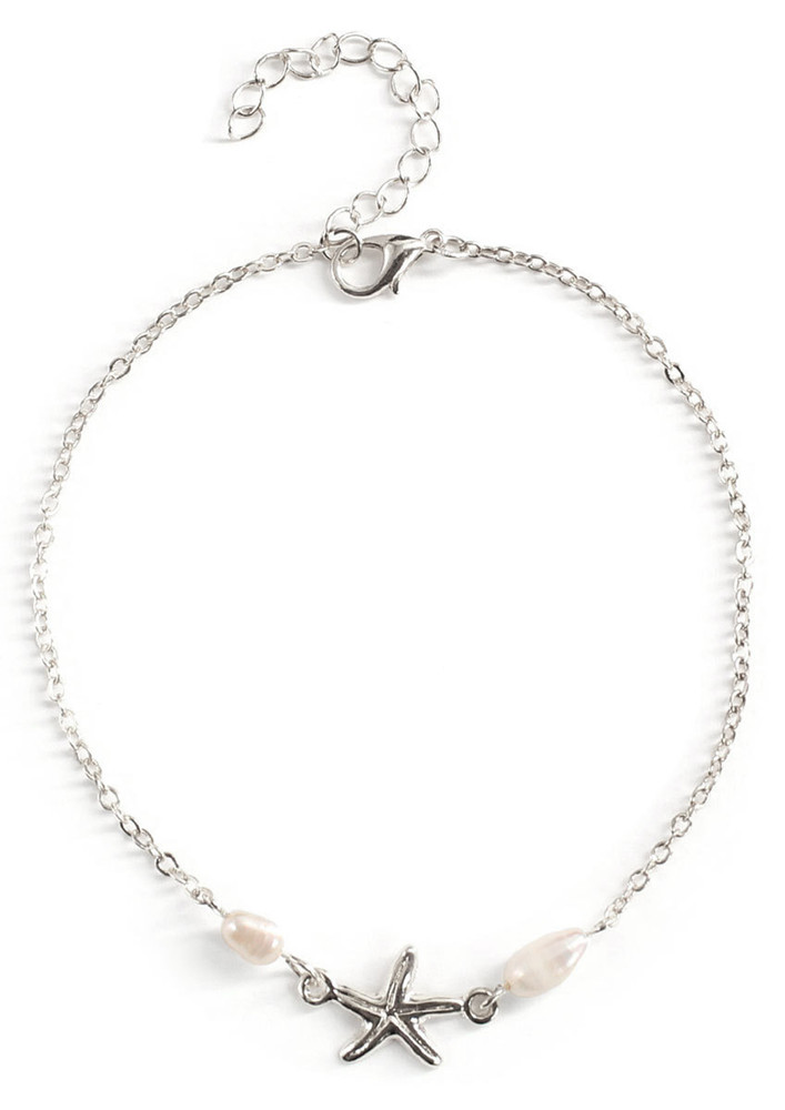 Silver Plated Starfish Anklet