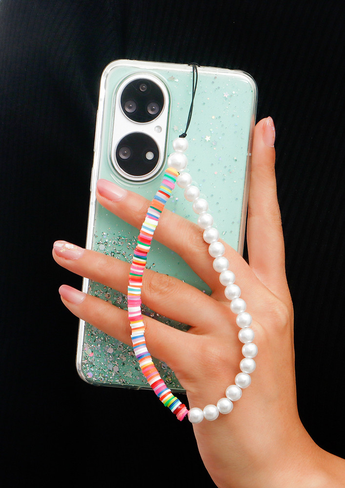PEARLS AND LOVE MULTICOLOUR  PHONE LANYARD