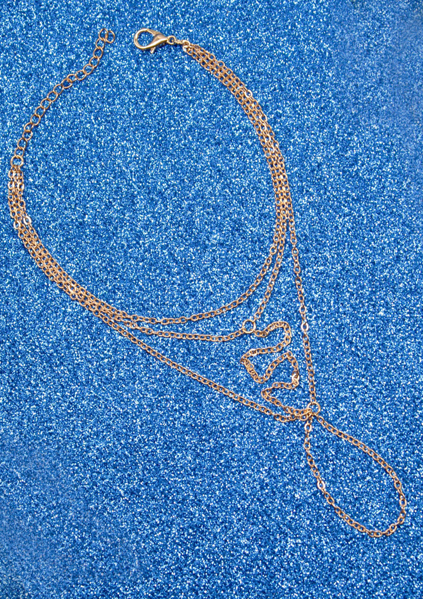 GOLD-TONE SIMPLE MULTI-LAYERED HAND CHAIN