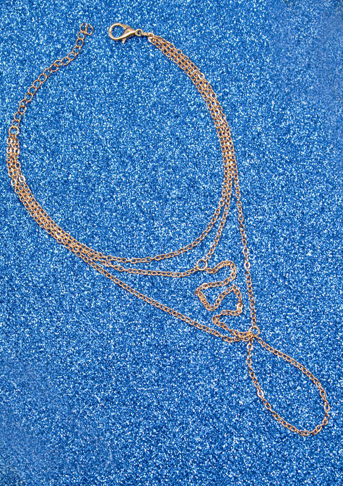 Gold-tone Simple Multi-layered Hand Chain