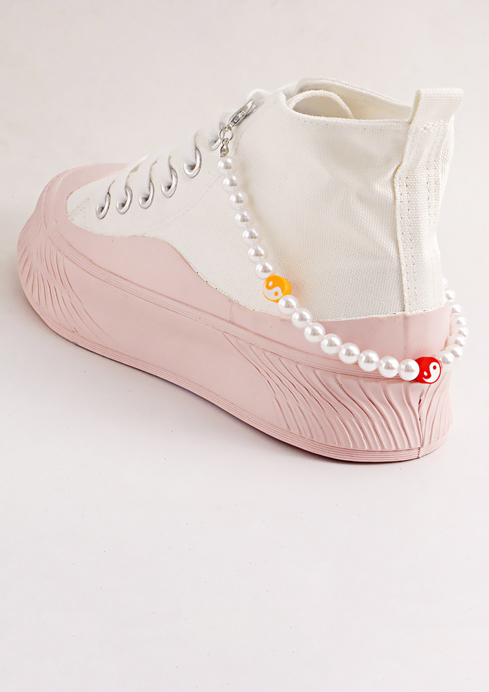 White Imitation Pearl Shoe Chain