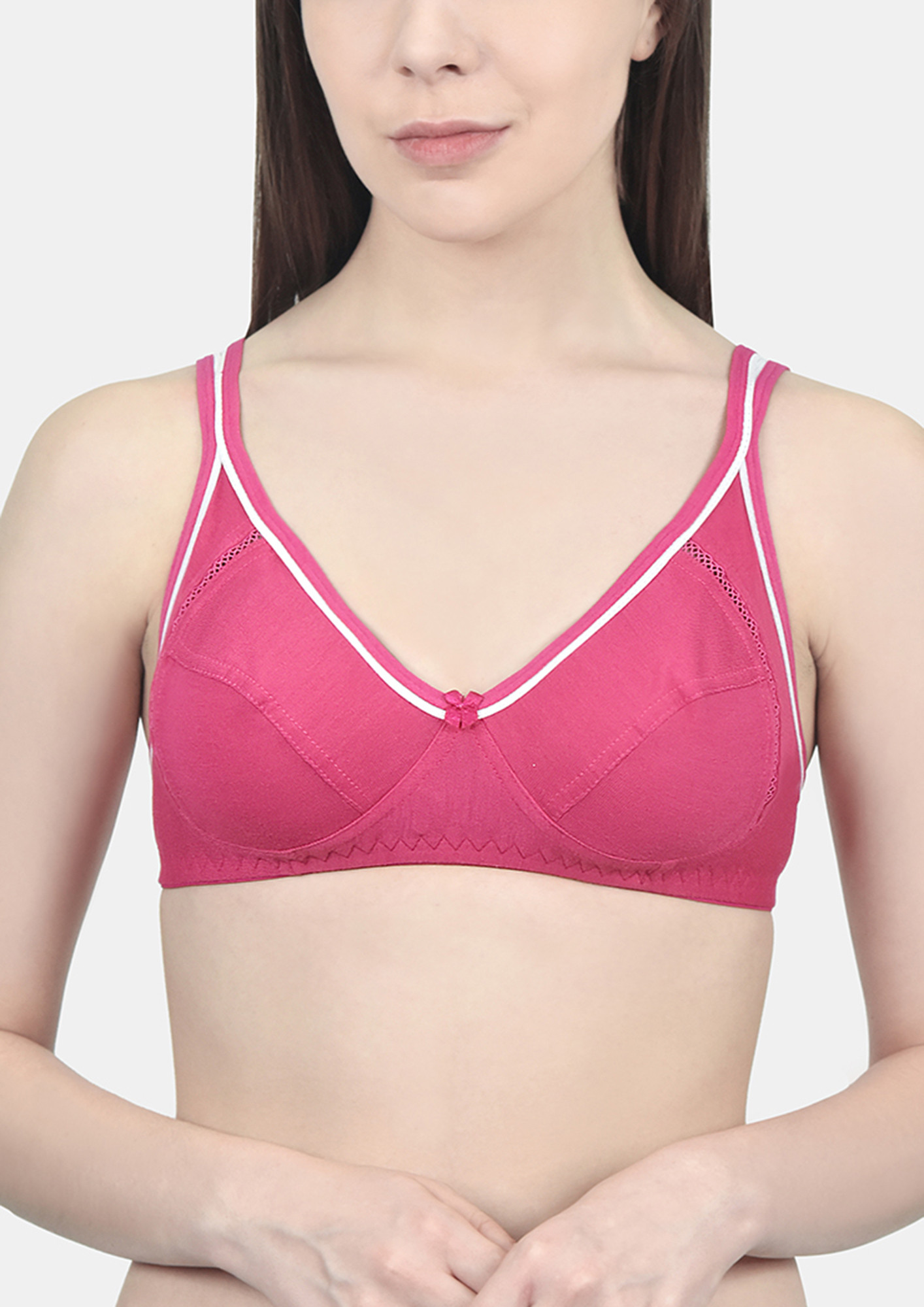 ABSTRACT TOUCH FUSCHIA NON WIRED NON PADDED BRA