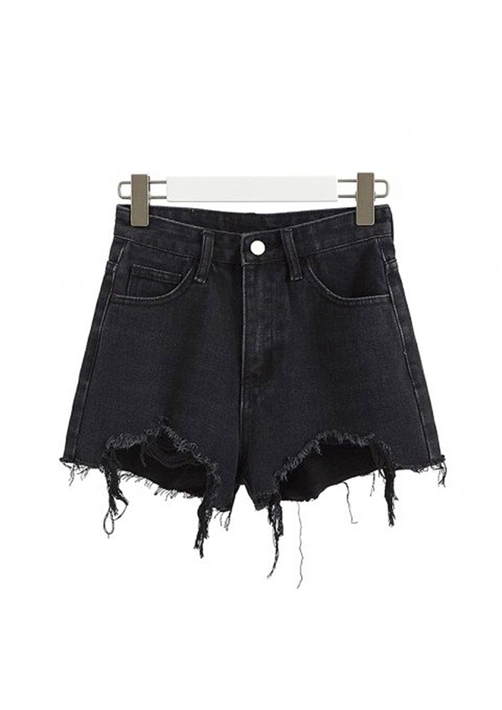 Fallin' For Summer Black Denim Shorts