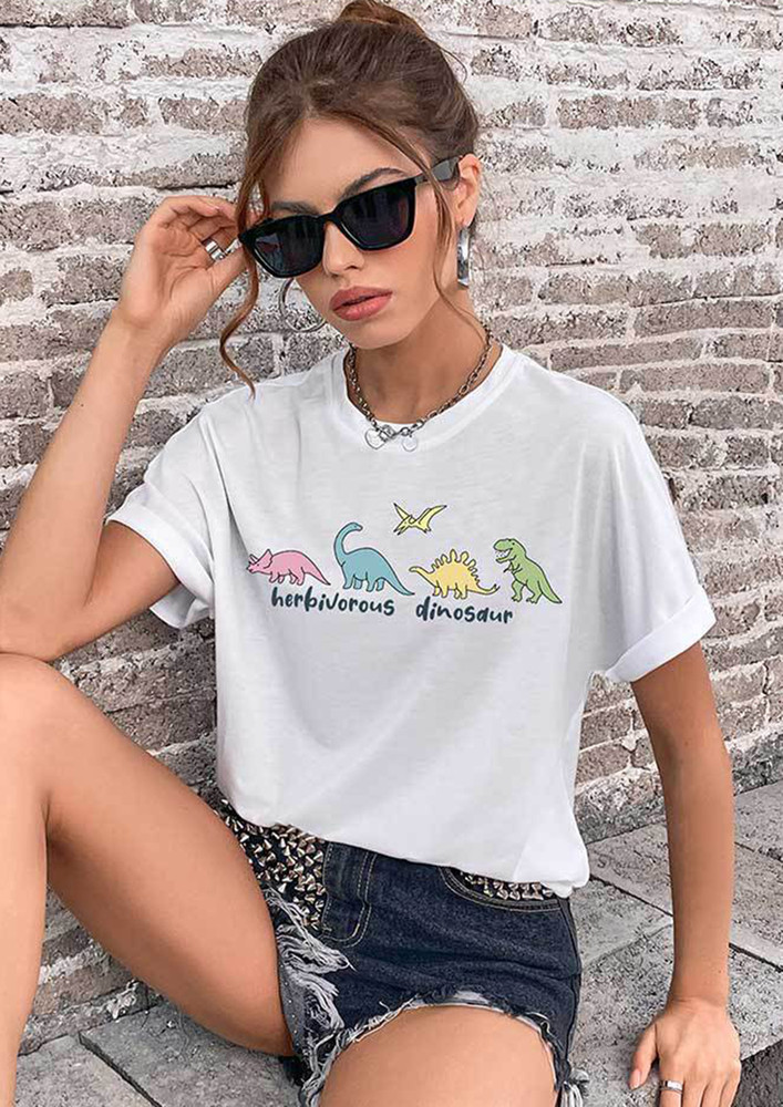 Herbivorous Dinosaur White T-shirt