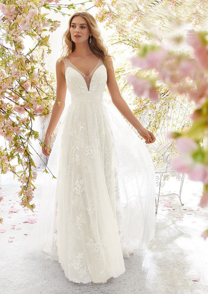 BRIDESMAID WHITE LACY MAXI DRESS