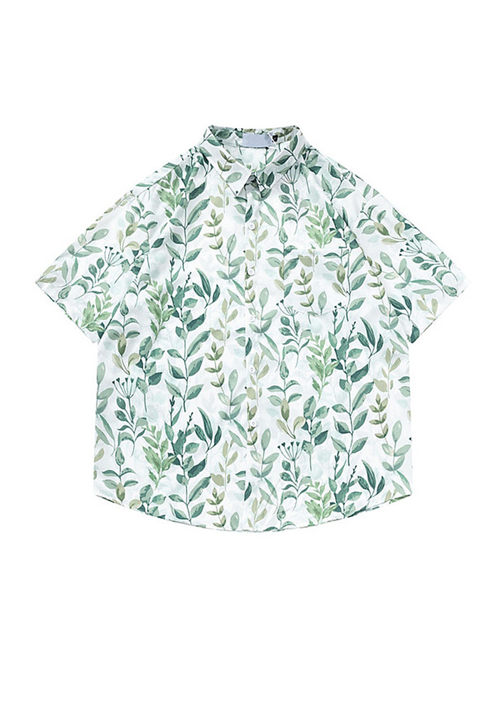 Loose Tropical Print Resort Shirt 