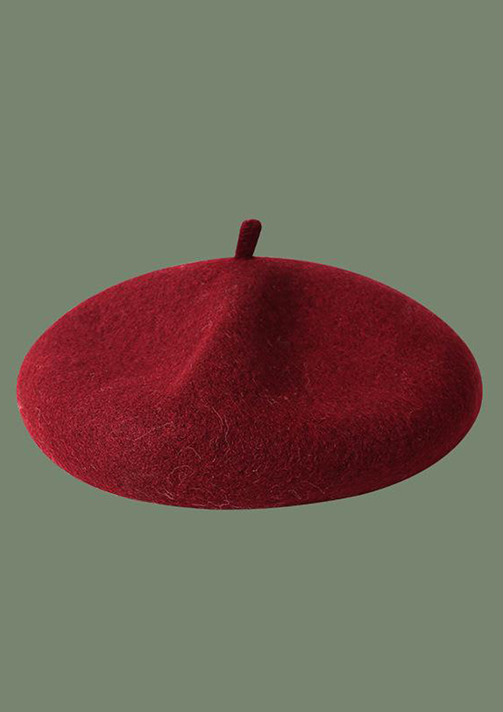 SOLID RED BERET HAT