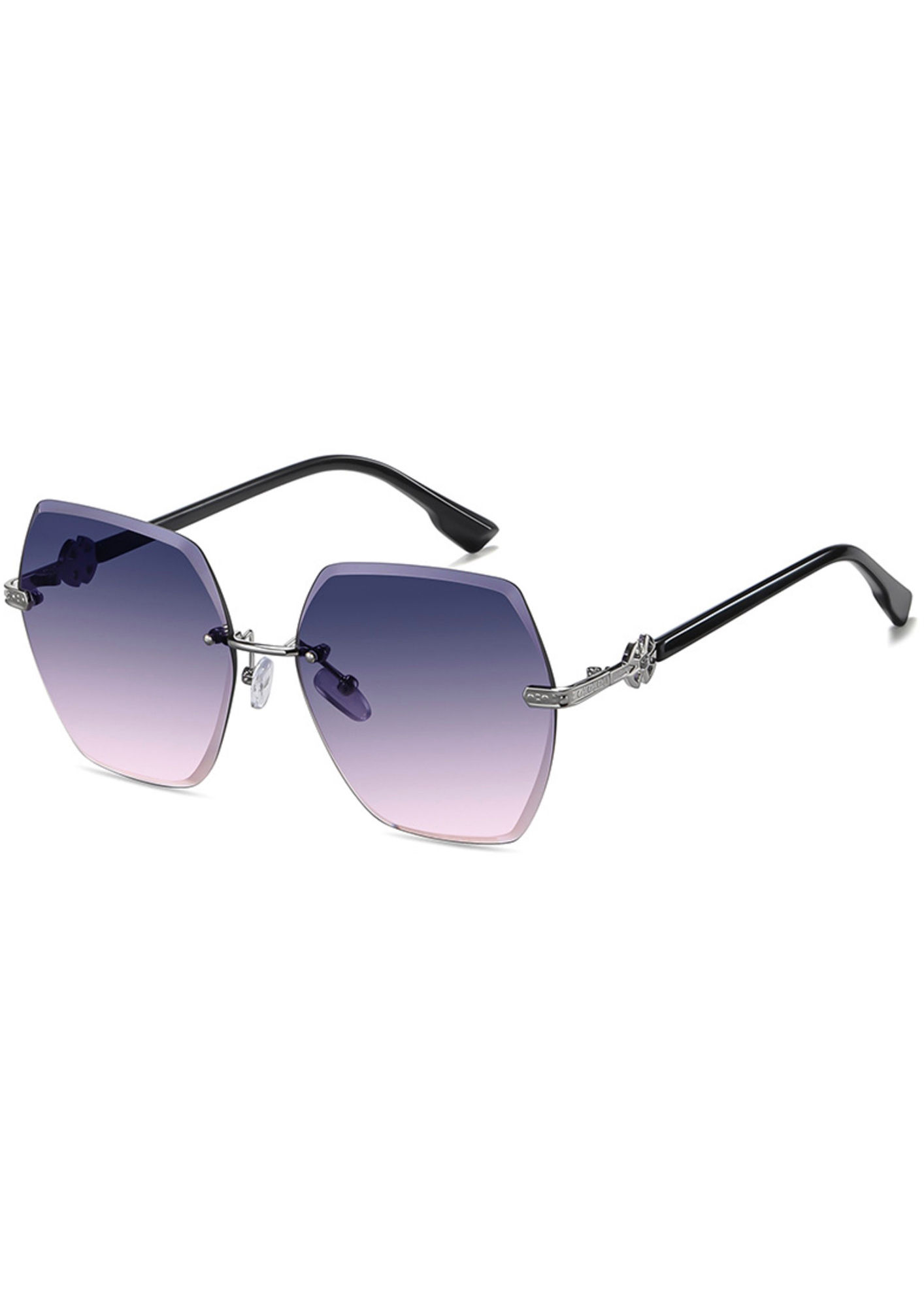 Women's Nine West 57mm Semi-Rimless Rectangle Sunglasses