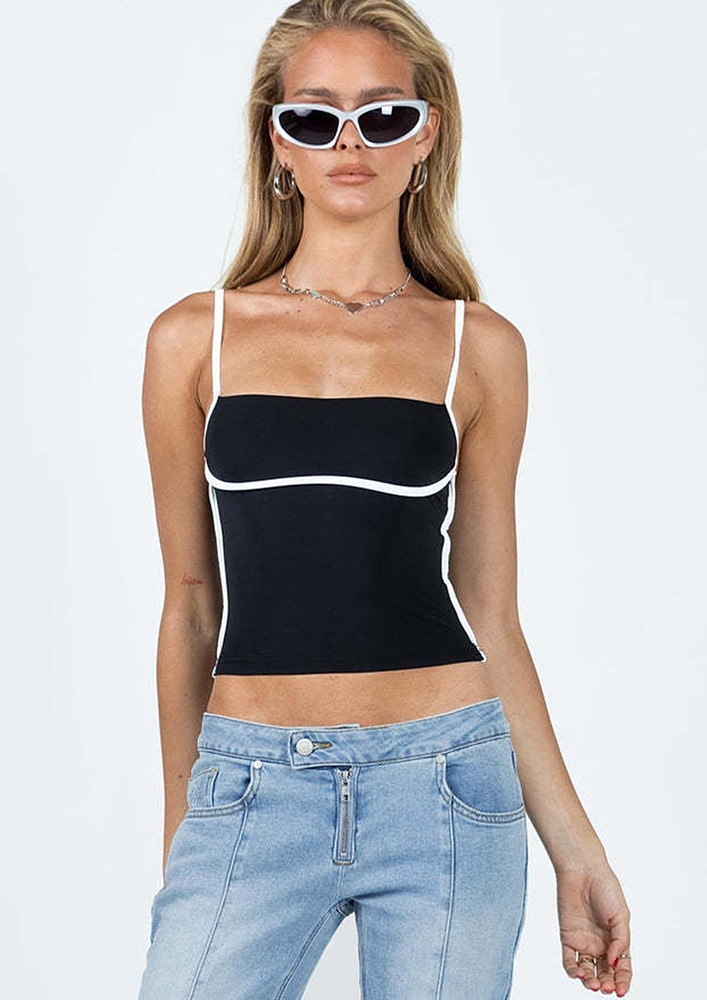 Black Contrast-lined Cami Top