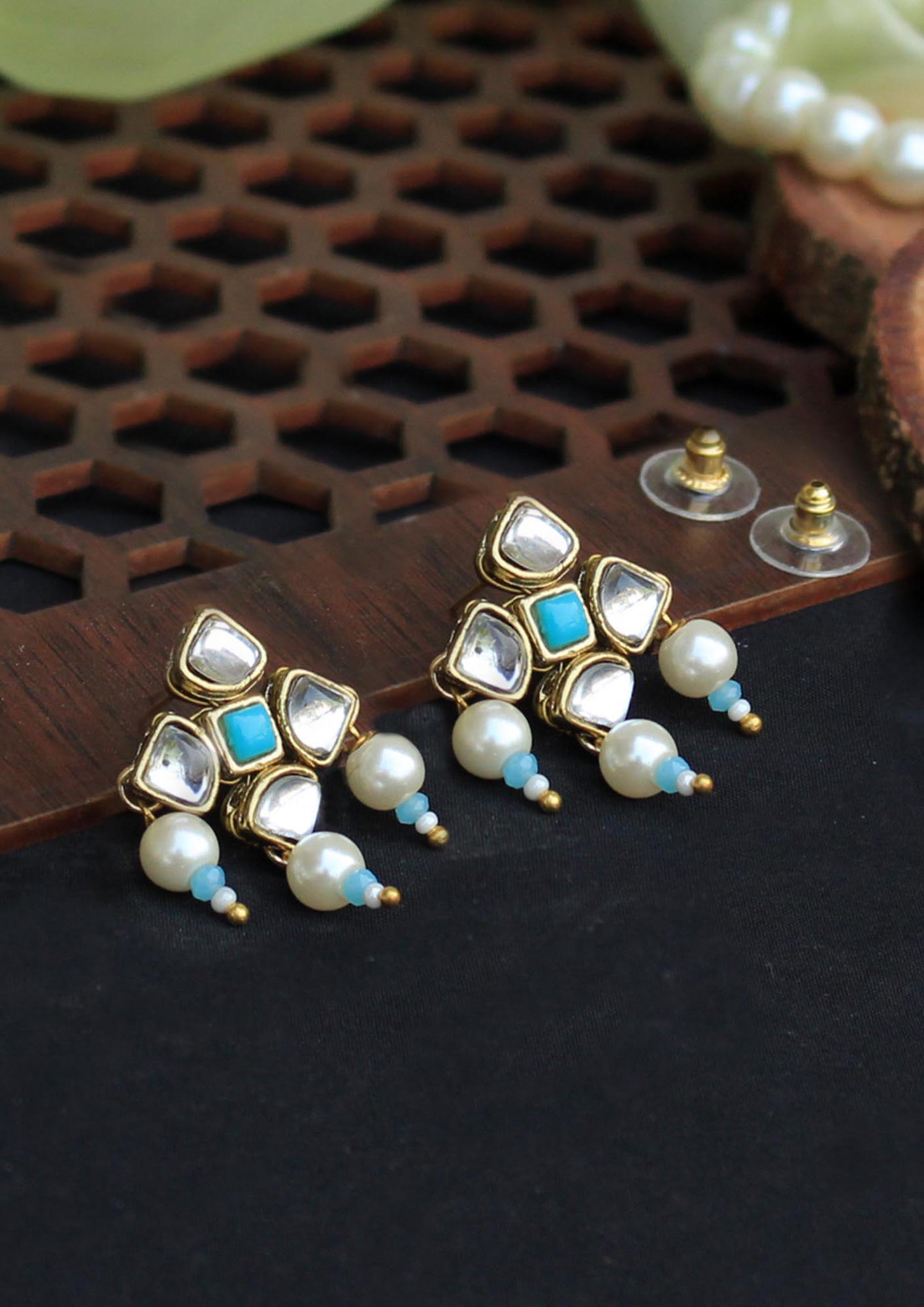 Enamel Pearl Design Earring South India Jewels Online Shop