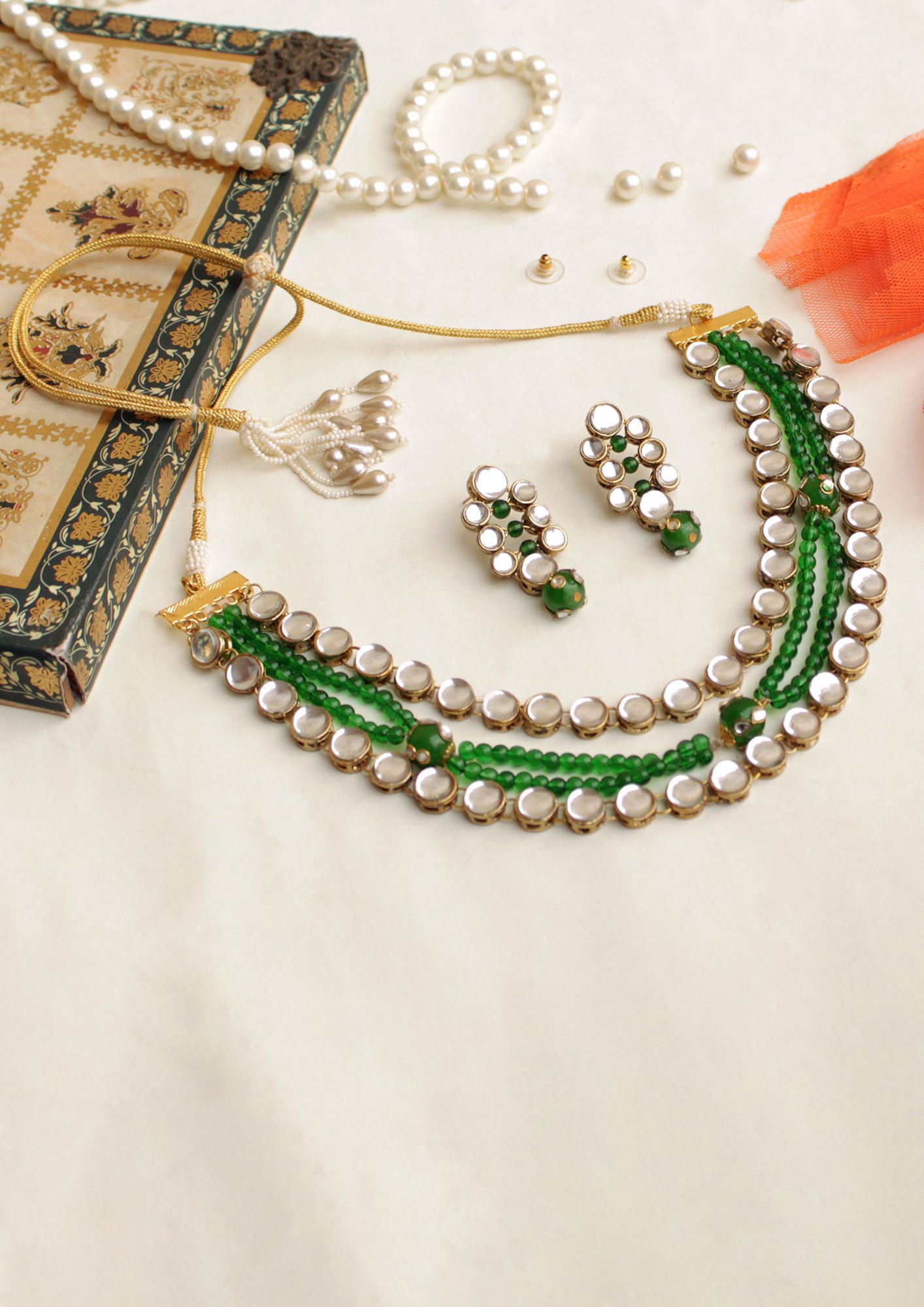 Studded Beads Necklace Set