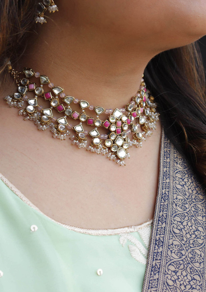 Enamoured Kundan Necklace Set