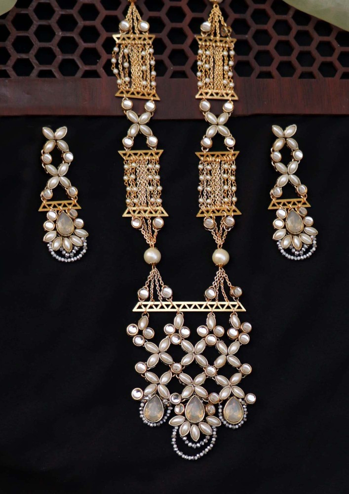Celestial Kundan Long Necklace Set